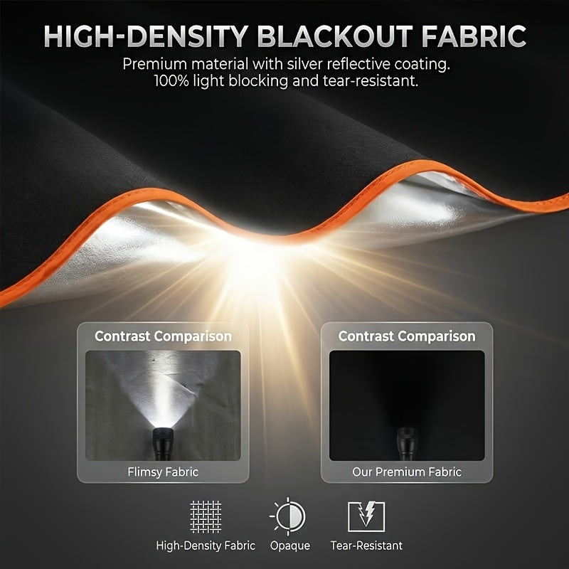 Car Windshield Sun Shade with High-Density Light-Blocking Fabric