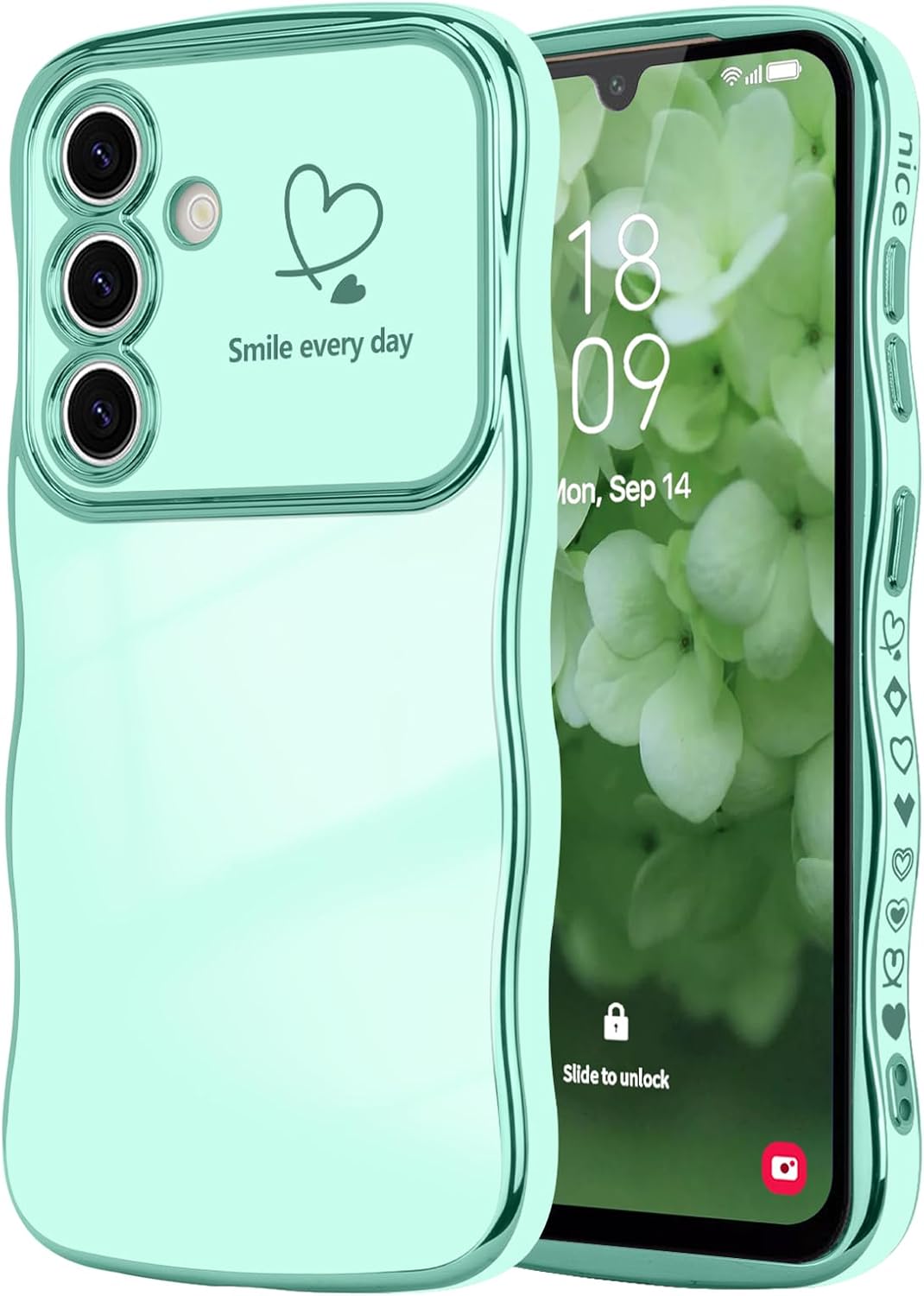 Samsung Galaxy S24 Case Cute Wave Frame Curly Shape Love Heart