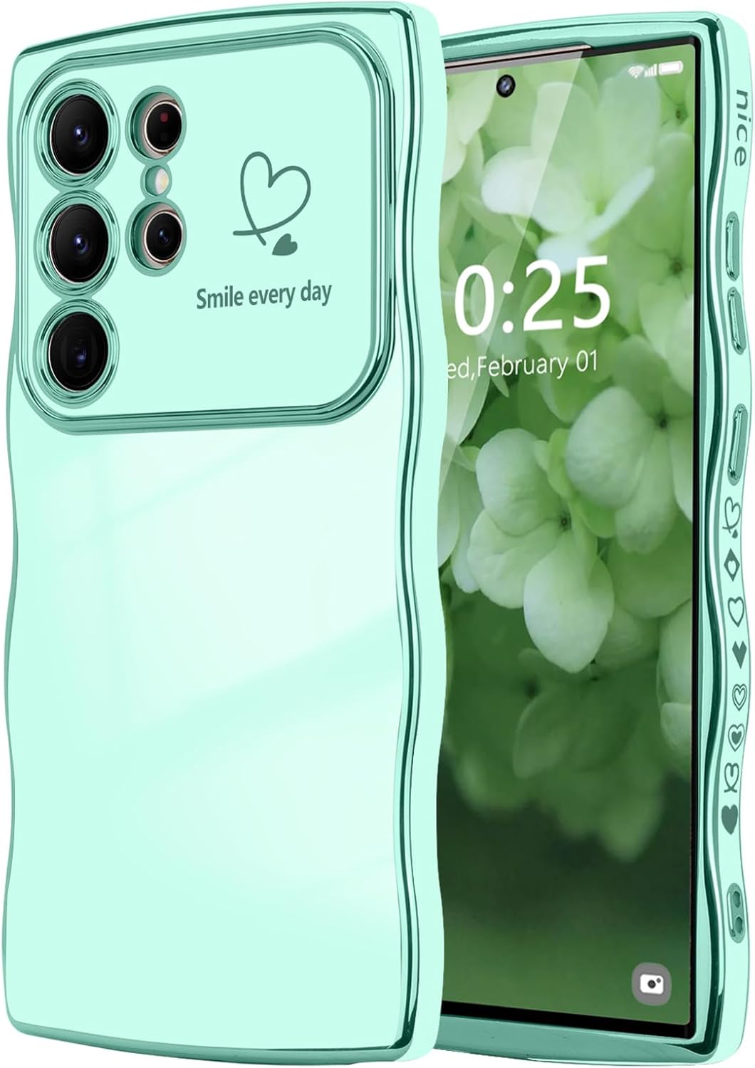 Samsung Galaxy S24 Case Cute Wave Frame Curly Shape Love Heart