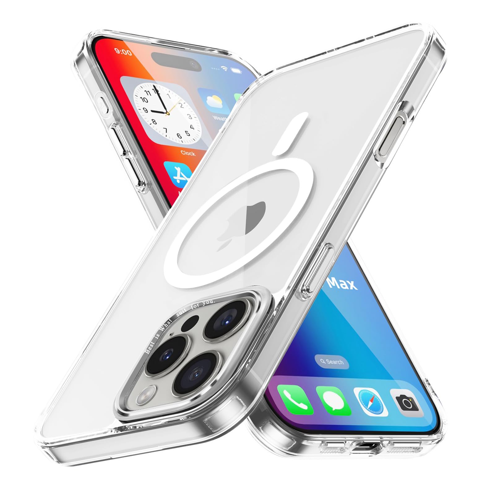 Magnetic Case for Apple iPhone 17 Pro Max Transparent Rugged Shockproof