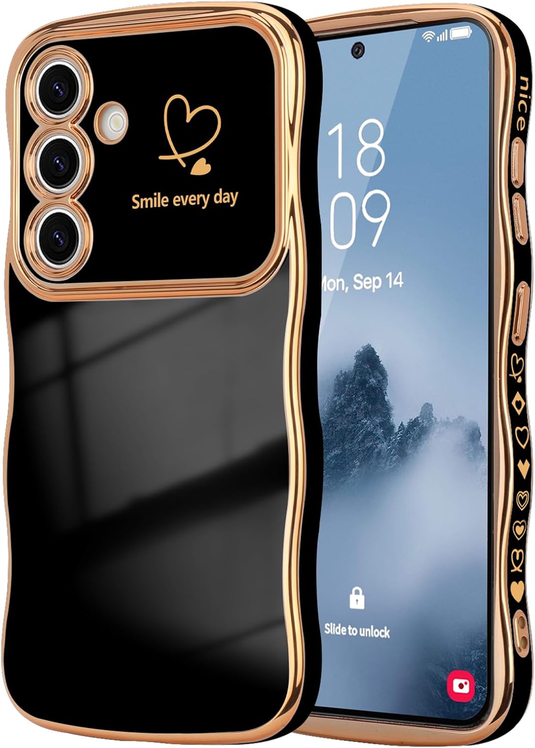 Samsung Galaxy S24 Case Cute Wave Frame Curly Shape Love Heart