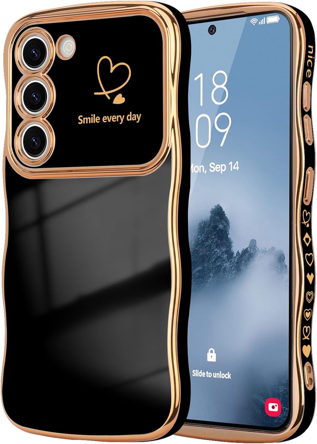 Samsung Galaxy S24 Case Cute Wave Frame Curly Shape Love Heart