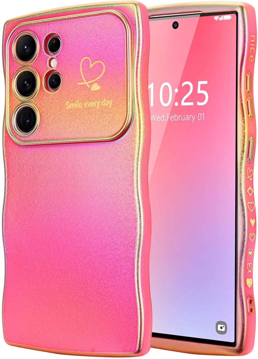 Samsung Galaxy S24 Case Cute Wave Frame Curly Shape Love Heart