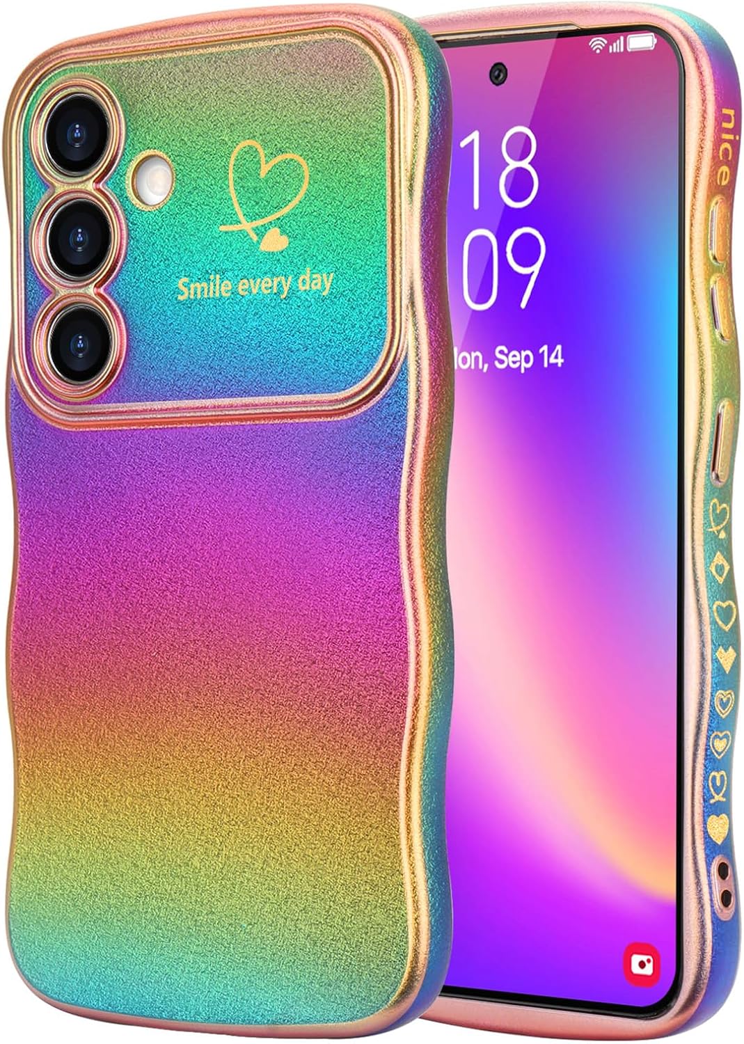 Samsung Galaxy S24 Case Cute Wave Frame Curly Shape Love Heart