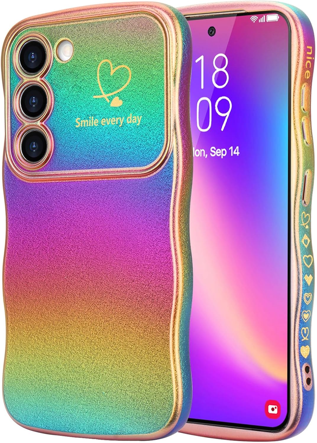Samsung Galaxy S24 Case Cute Wave Frame Curly Shape Love Heart