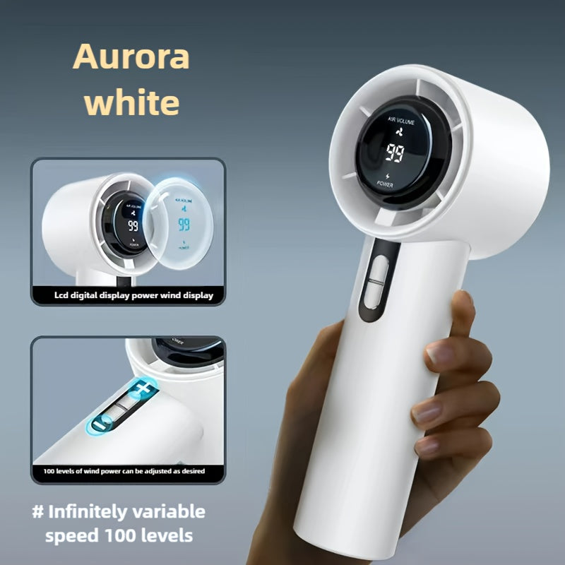 New turbocharged high-speed handheld fan with 100 speed high wind power