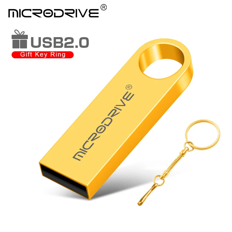 Metal USB Flash Drive Pendrive 8GB 16GB 32GB 64GB High Speed Memory Stick U Disk 128GB waterproof Key Ring Gift metal stick key