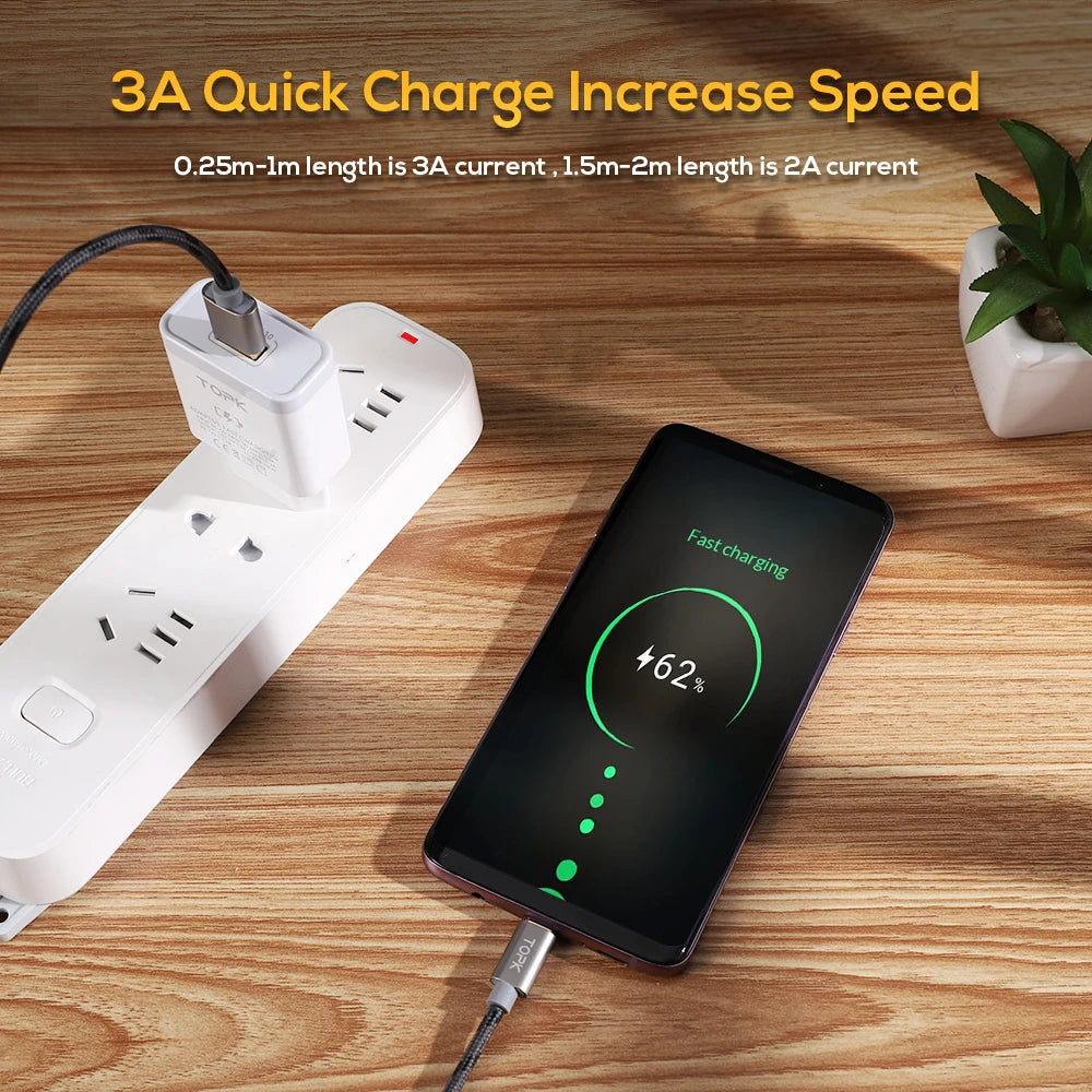 TOPK Original 1M 2m USB Type C Cable Data transmission & Charge Type-C USB for Xiaomi 4C / OnePlus 2 / Nokia N1 / MacBookd