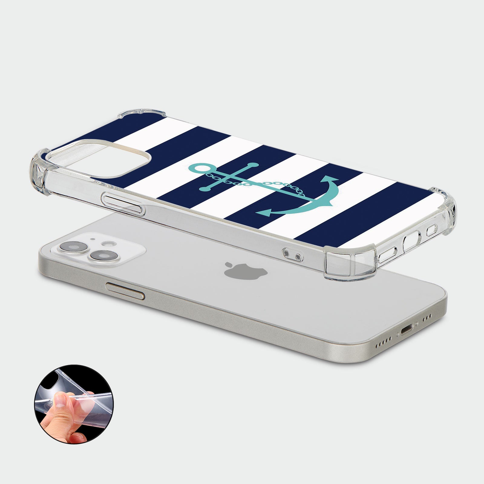 Case for iPhone 15 14 13 12 11 Se 8 Pro Shockproof Anchor Sea Beach