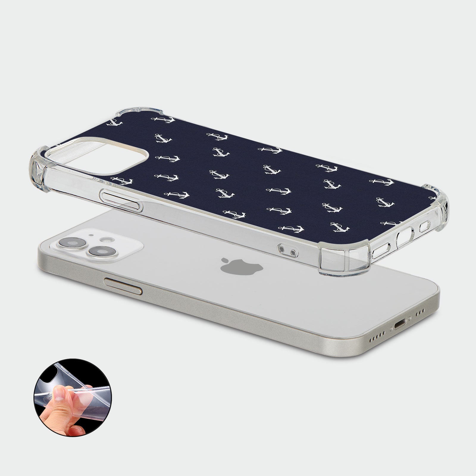 Case for iPhone 15 14 13 12 11 Se 8 Pro Shockproof Anchor Sea Beach