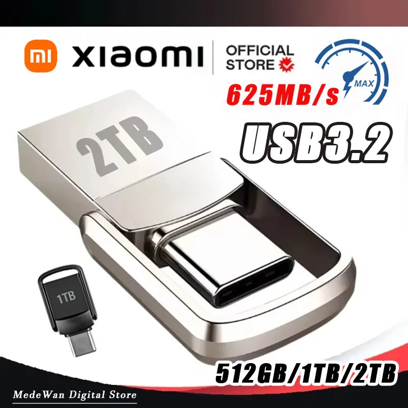Xiaomi 2tb USB Flash Drive 3.2 Type C Pen Drive Memory Stick 64G 128GB Pen Drive