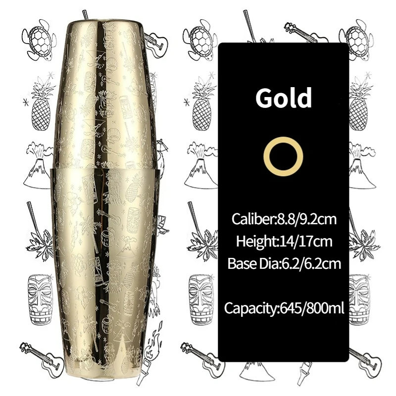 Bar Cocktail Shaker Boston Shaker Stainless Steel Engraving Shaker Bar Accessory Bartender Tools For Home And Bar