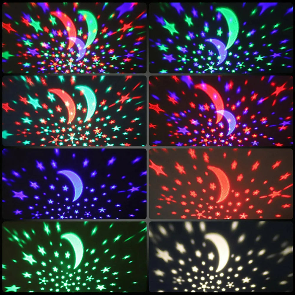 Starry Projector Night Light Rotating Sky Moon Lamp Galaxy Lamps Home Bedroom DecorationStarlight Christmas Lights for Kids Gift