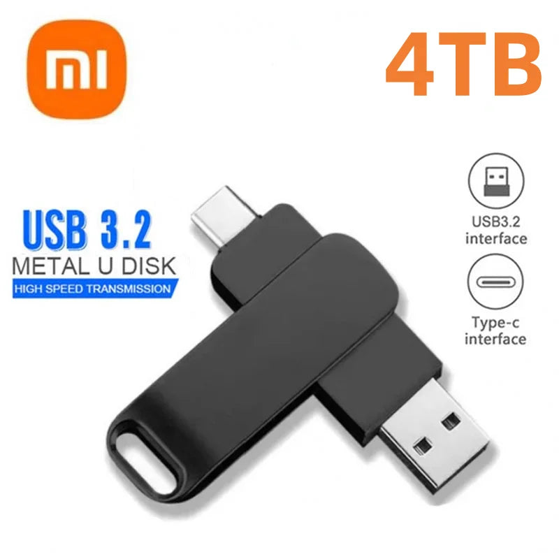 Xiaomi 16TB Flash Drive USB 3.2 Super High Speed Transfer Type-c 2-In-1 Metal U Disk Waterproof Portable Memoria Usb Flash Disk