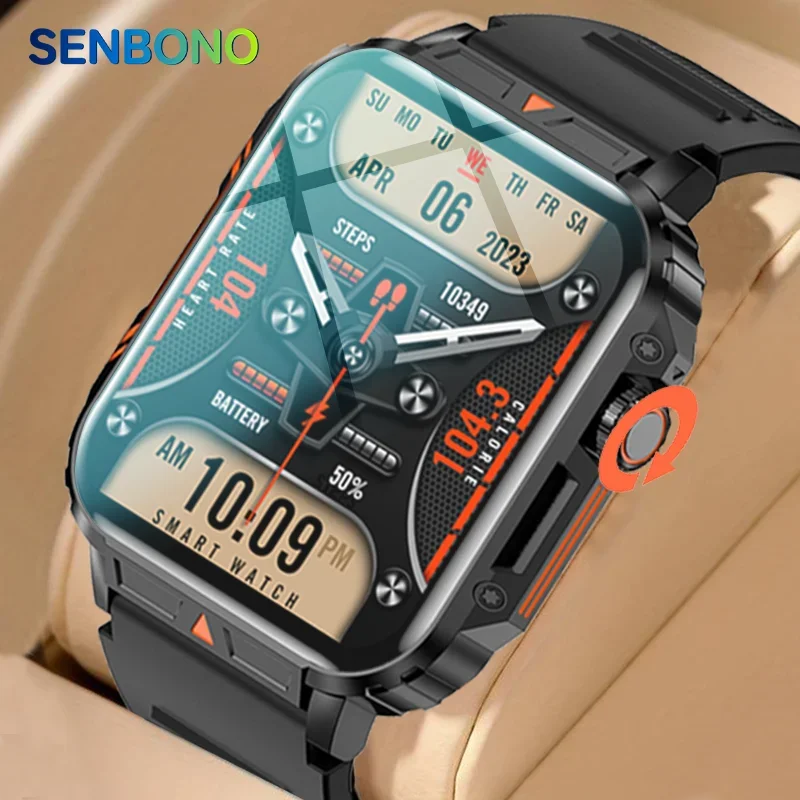 Military Smart Watch For Android IOS IP68 Waterproof Sports Fitness