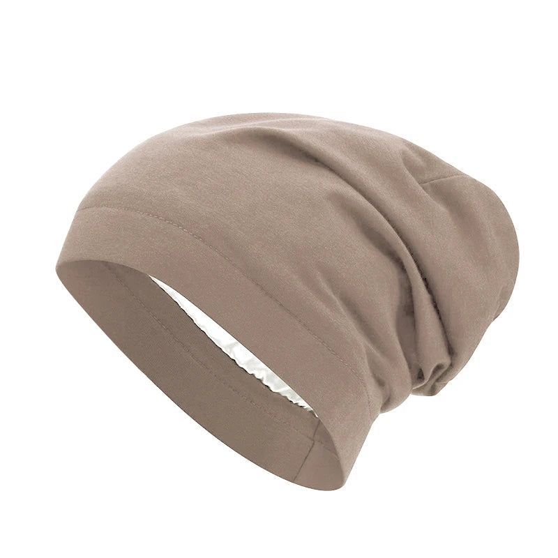 Women Soft Satin Lining Muslim Turban Hat Sleep Cap Arab India Caps