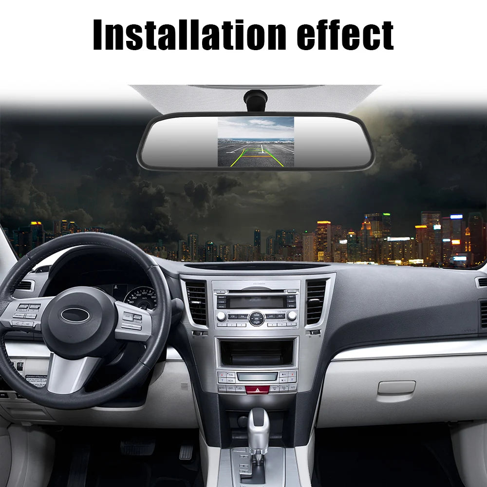 12V Car Player Interior Mirror Rear View Camera Parking Monitor 4.3 Inch Screen HD DVD Video Display PDC Parktronics Accessories