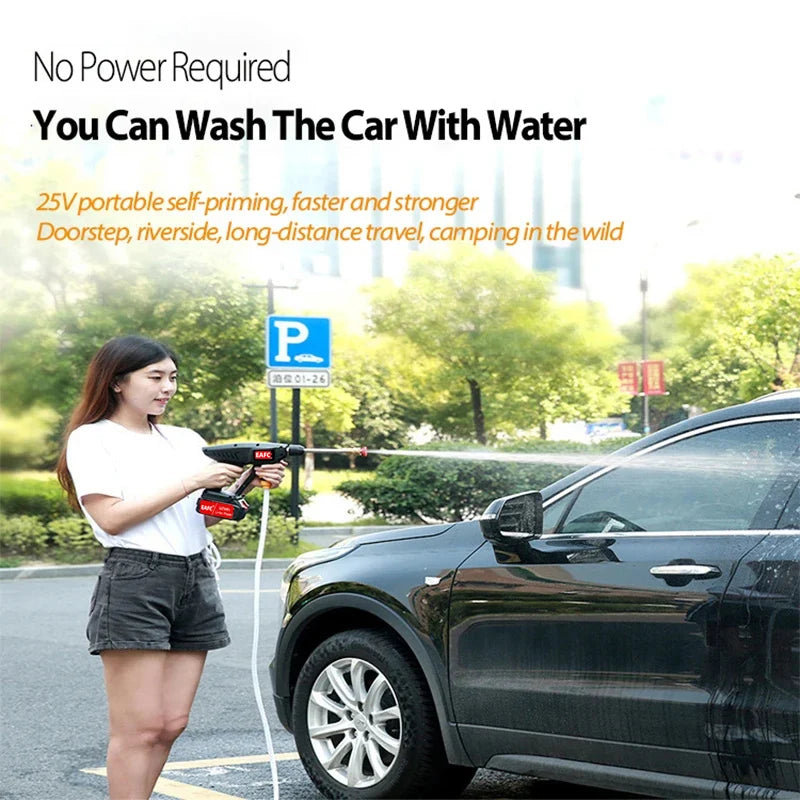 60Bar 21V Cordless High Pressure Car Wash Washer Gun 20000mAh/30000mAh Car Wash Gun Electric Water Gun Machine