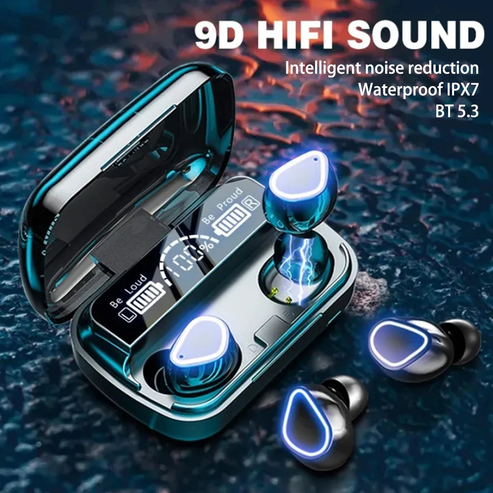 Wireless Earbuds Bluetooth 5.3 Earbuds HD Stereo Noise Cancelling Earphones in Ear with Mic IPX7 Waterproof Headset for Sports