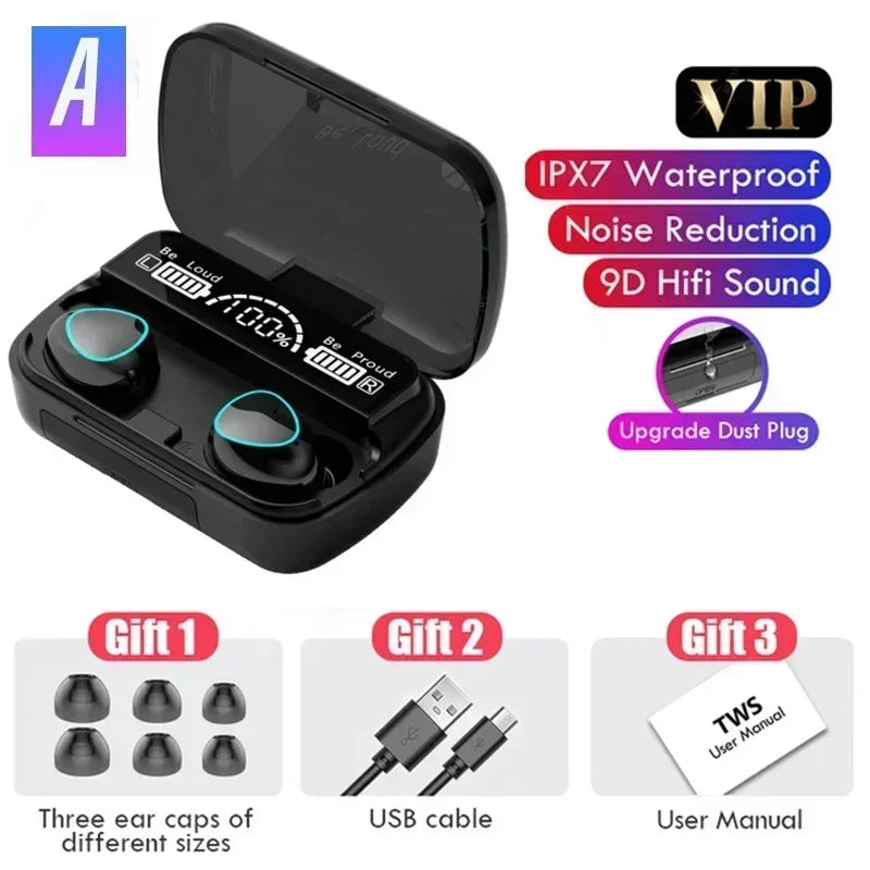 M10 Bluetooth Earphones Hand free LED Display Headphones Waterproof Gaming Headset