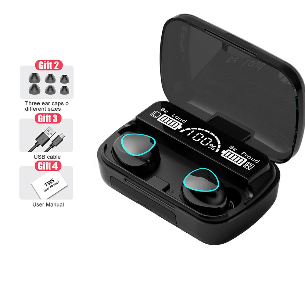 Bluetooth 5.1 Headphones TWS Wireless Earphone Sport Noise Cancelling Headsets Touch Control 3500mAH Earbuds for iPhone Xiaomi