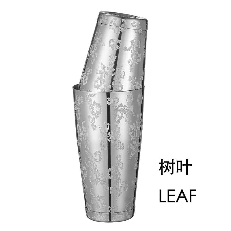 Stainless Steel Boston Shaker Bar Shaker with different Surface Finish -2 Piece Cocktail Shaker, 15-Ounce and 25-Ounce