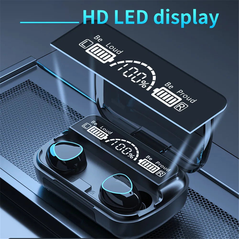 Bluetooth 5.1 Headphones TWS Wireless Earphone Sport Noise Cancelling Headsets Touch Control 3500mAH Earbuds for iPhone Xiaomi