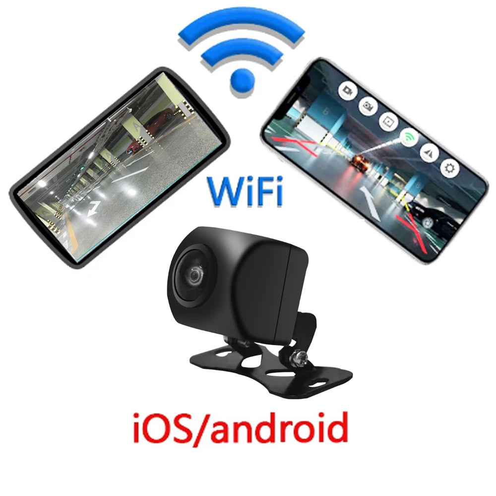 12V 2.4G WIFI Vehicle 720P HD Pixel Waterproof USB Rearview Parking 170 Car Rear View Camera With Guide Lines For IOS Android