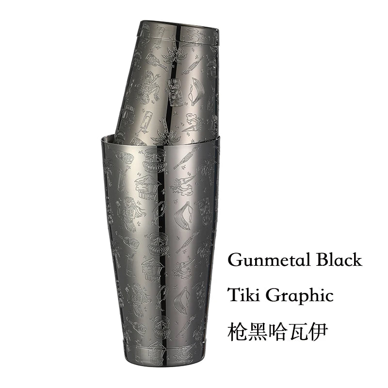 Bar Cocktail Shaker Boston Shaker: 2-piece Set: 18oz Weighted & 25oz Weighted Professional Bartender Cocktail Shaker-