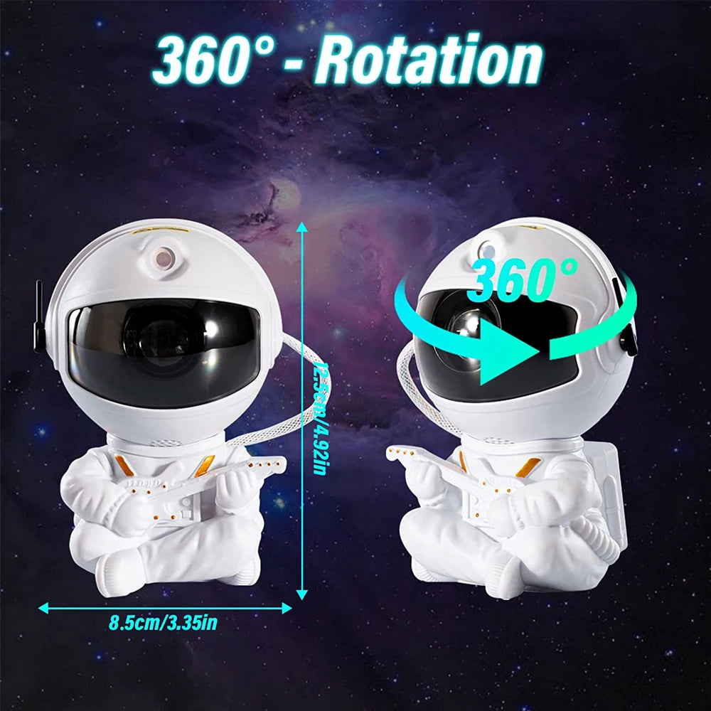 Galaxy Star Projector Astronaut Night Light Sky Starry Nebula Aurora Lamp Mini Cute with Remote Control for Kids Bedroom Ceiling