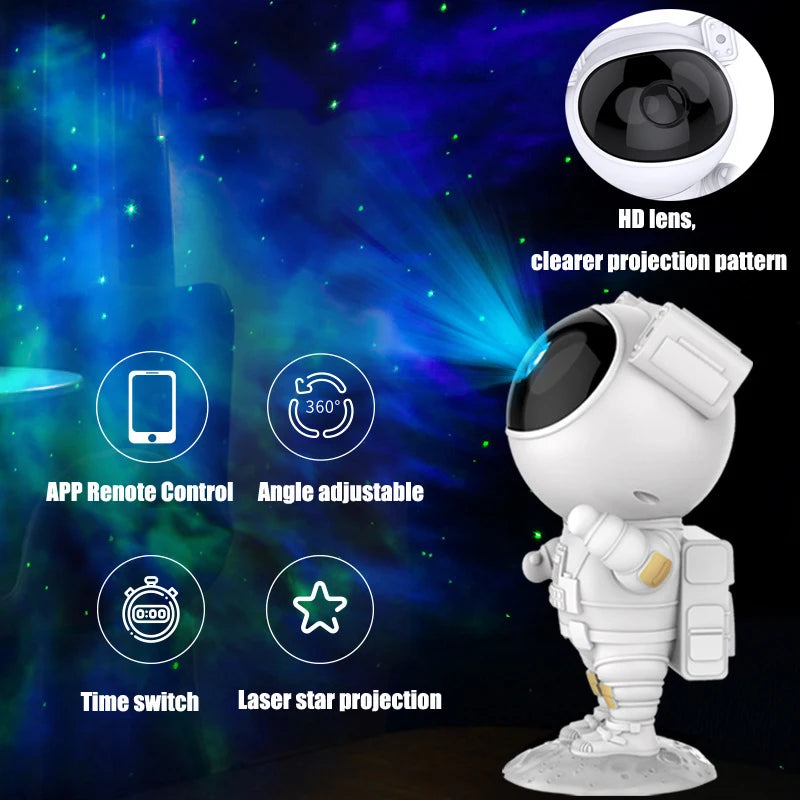 LED Smart Astronaut Night Lamp Smart Life APP Work with Alexa Google Home Yandex Starry Sky Star Galaxy Projector Light for Kids