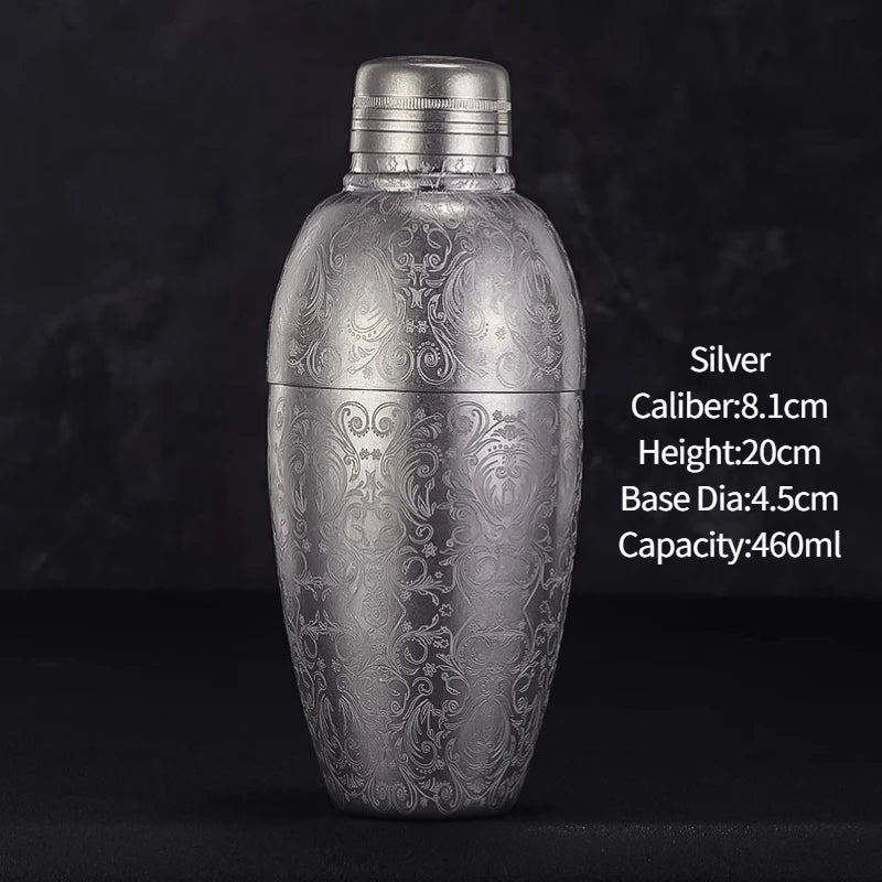 Bar Cocktail Shaker Boston Shaker Stainless Steel Engraving Shaker Bar Accessory Bartender Tools For Home And Bar