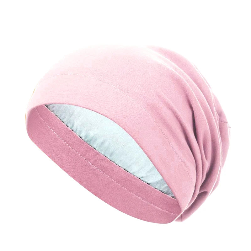 Women Soft Satin Lining Muslim Turban Hat Sleep Cap Arab India Caps