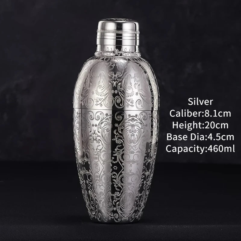 Bar Cocktail Shaker Boston Shaker Stainless Steel Engraving Shaker Bar Accessory Bartender Tools For Home And Bar