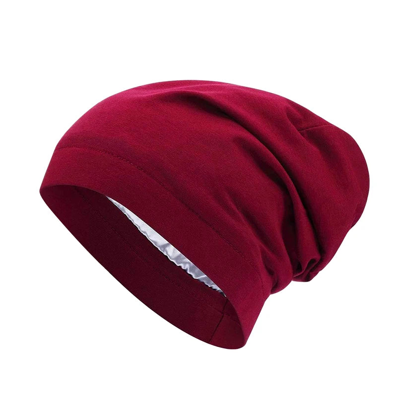 Women Soft Satin Lining Muslim Turban Hat Sleep Cap Arab India Caps