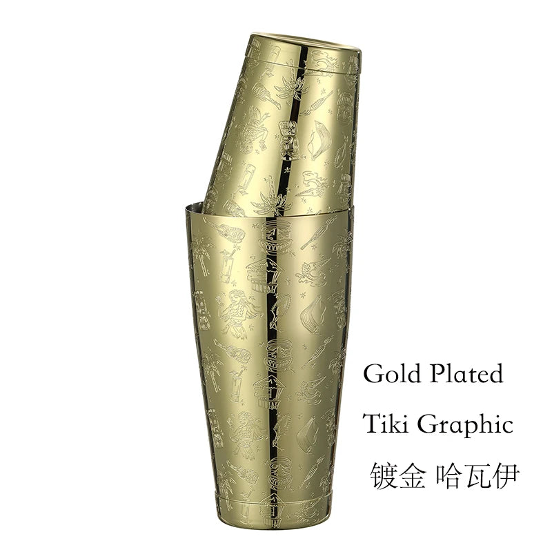 Bar Cocktail Shaker Boston Shaker: 2-piece Set: 18oz Weighted & 25oz Weighted Professional Bartender Cocktail Shaker-