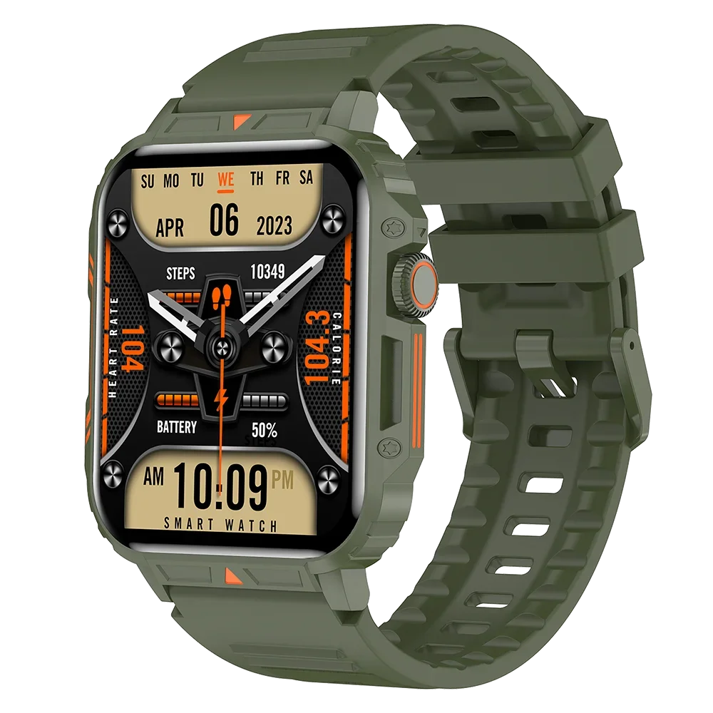 Military Smart Watch For Android IOS IP68 Waterproof Sports Fitness