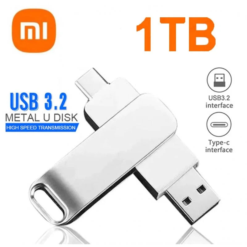 Xiaomi 16TB Flash Drive USB 3.2 Super High Speed Transfer Type-c 2-In-1 Metal U Disk Waterproof Portable Memoria Usb Flash Disk