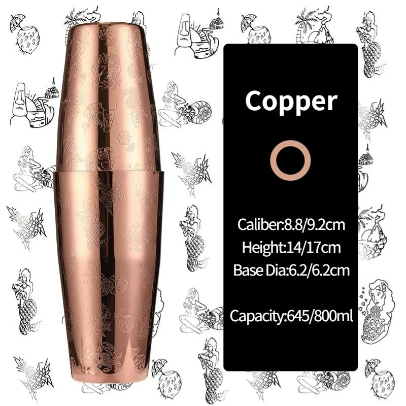 Bar Cocktail Shaker Boston Shaker Stainless Steel Engraving Shaker Bar Accessory Bartender Tools For Home And Bar