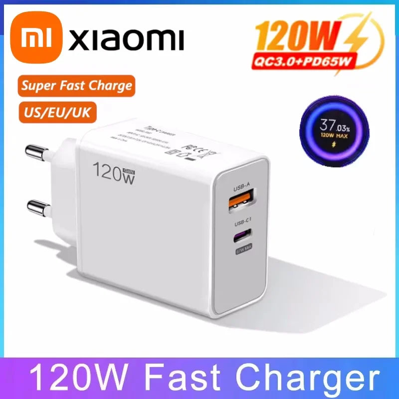 Xiaomi 120W Original Charger Turbo Fast EU US UK Wall Hypercharge Adapter Usb 6A Type C Cable For Xiaomi 13 12 11 Ultra Redmi
