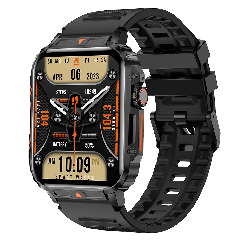 Military Smart Watch For Android IOS IP68 Waterproof Sports Fitness