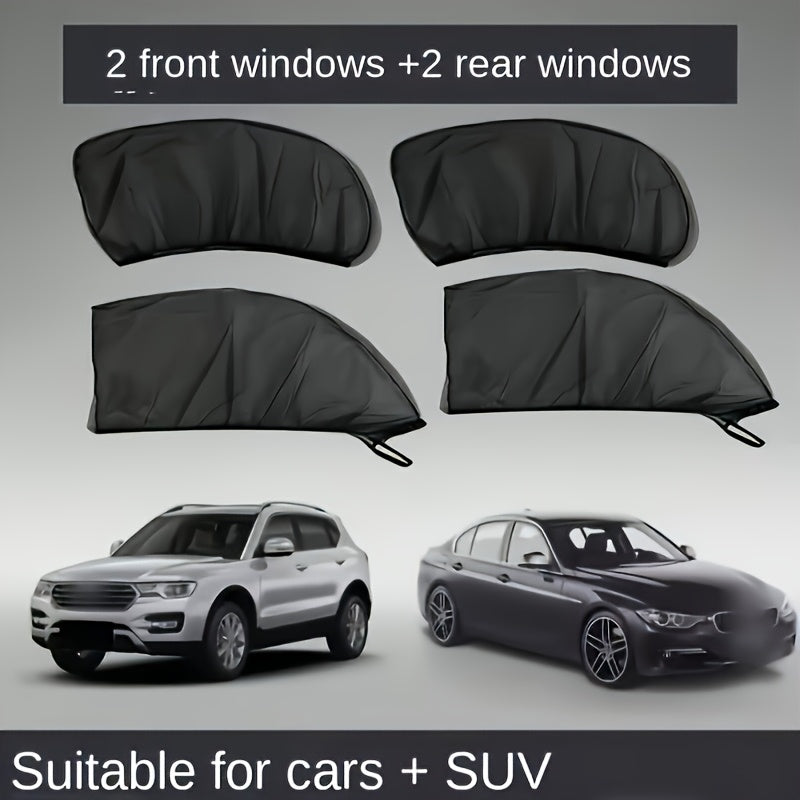 4pcs Car Full Window Folding Sunshade And Mosquito Repellent Curtain
