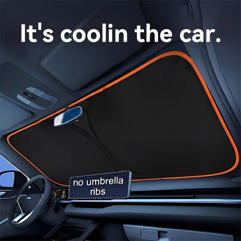 Car Windshield Sun Shade with High-Density Light-Blocking Fabric