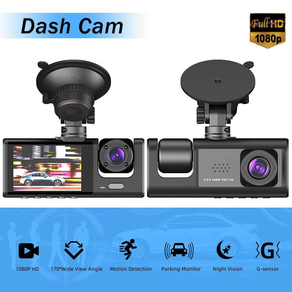 Dual Lens 1080P Car Dash Cam Recorder G Sensor DVR Front and Rear Camera Video
