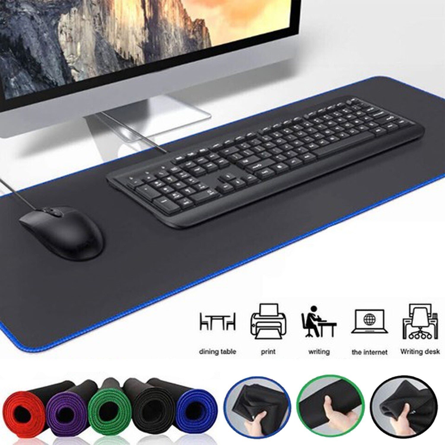 XL Gaming Mouse Pad Mat 60×30cm for PC, MacBook & Laptop