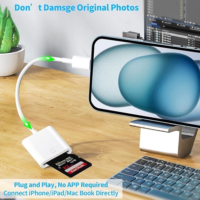 USB-C to SD Card Reader High-Speed Camera Card Adapter for iPhone