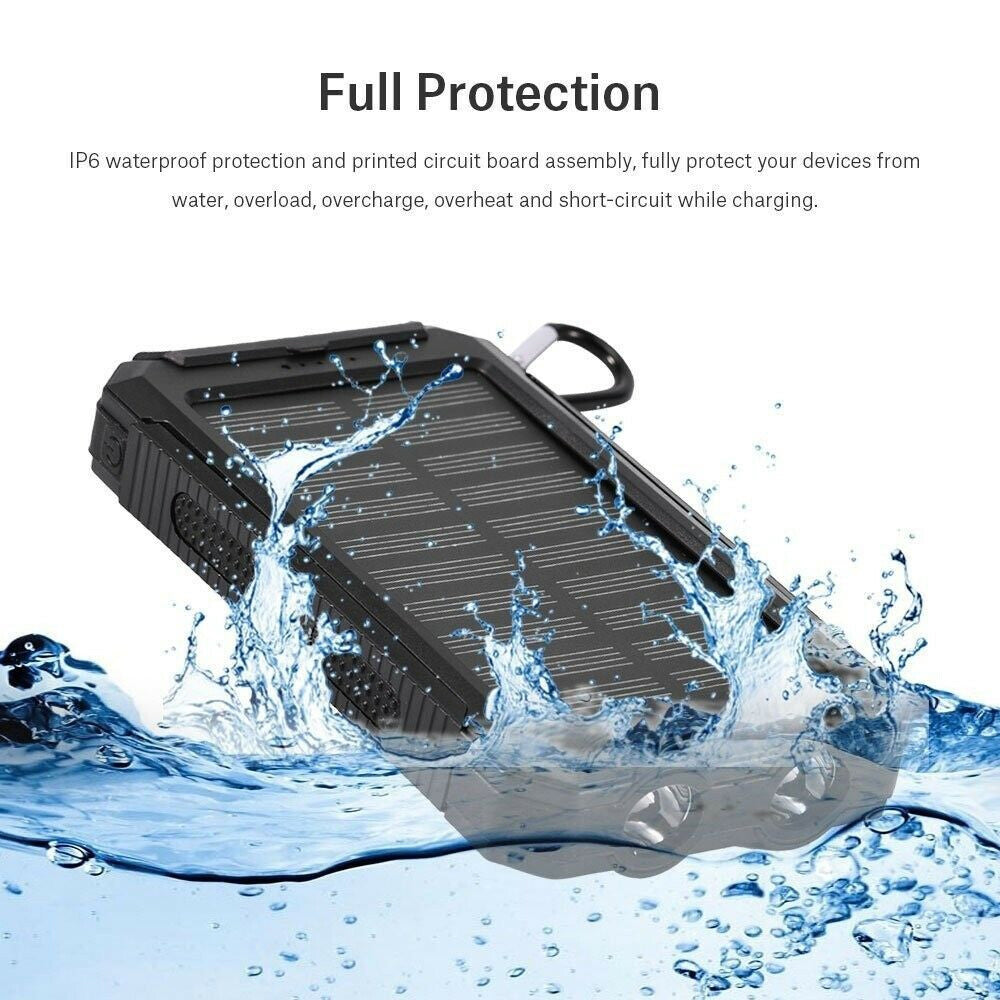 Portable 9000000mah Solar Power Bank Pack USB LED Pack Battery Charger For Phone