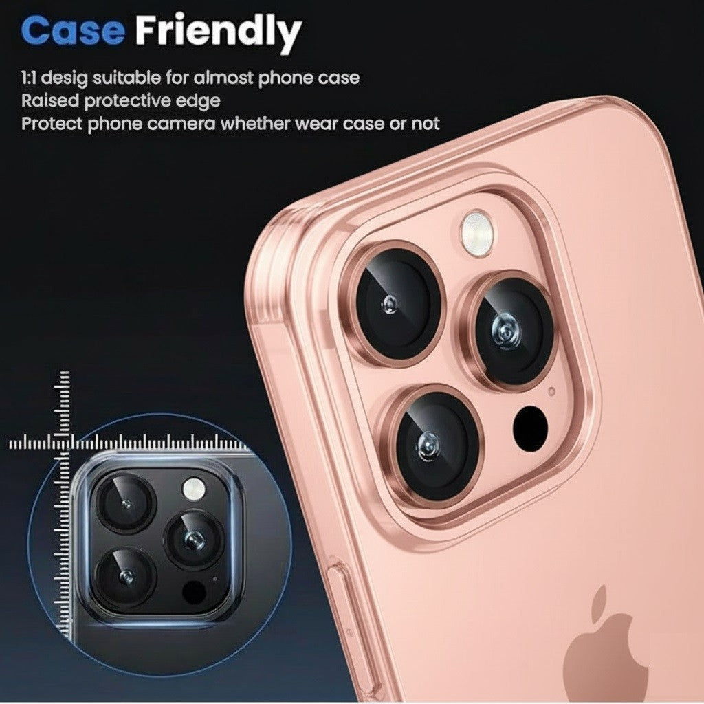 Camera LensGlass Protector Metal Ring for iPhone 17 Pro 14Pro 15Pro 16Pro 17E 13