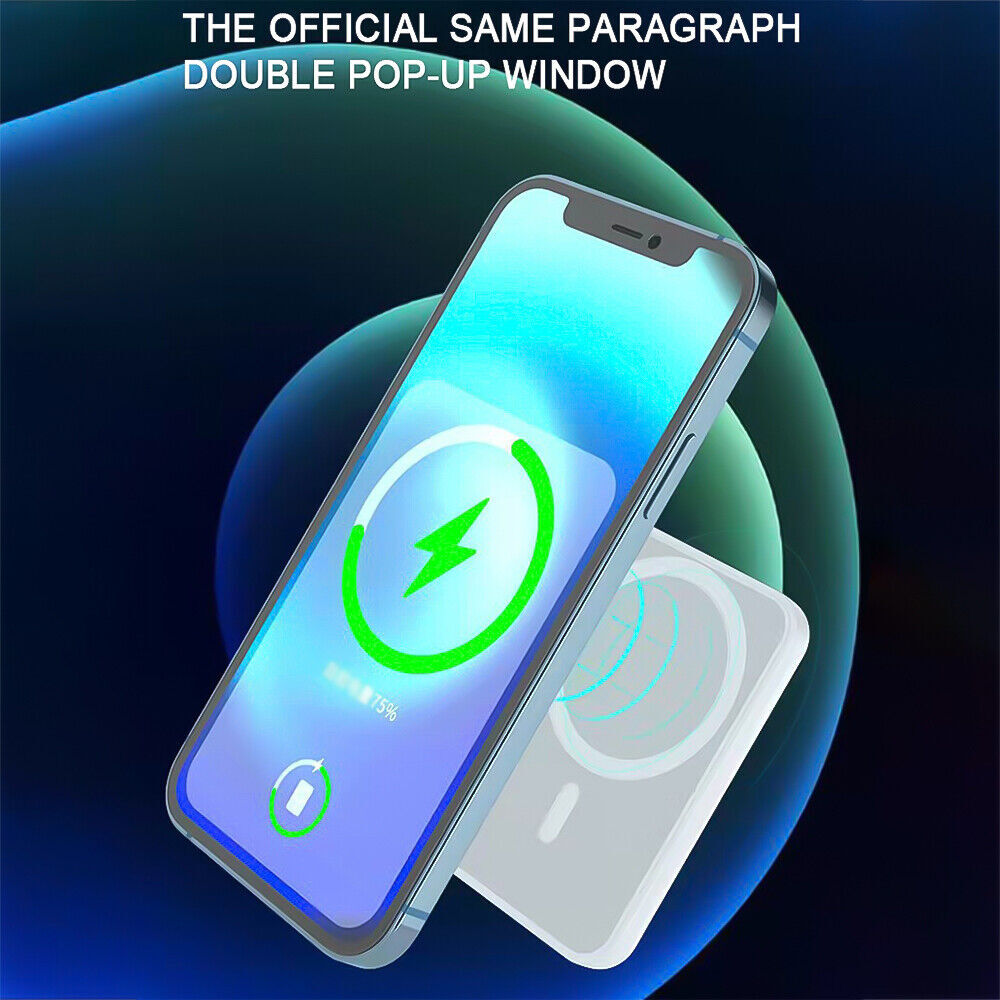 900000mAh Power Bank Magnetic Battery USB Pack Wireless Fast Charger for iPhone