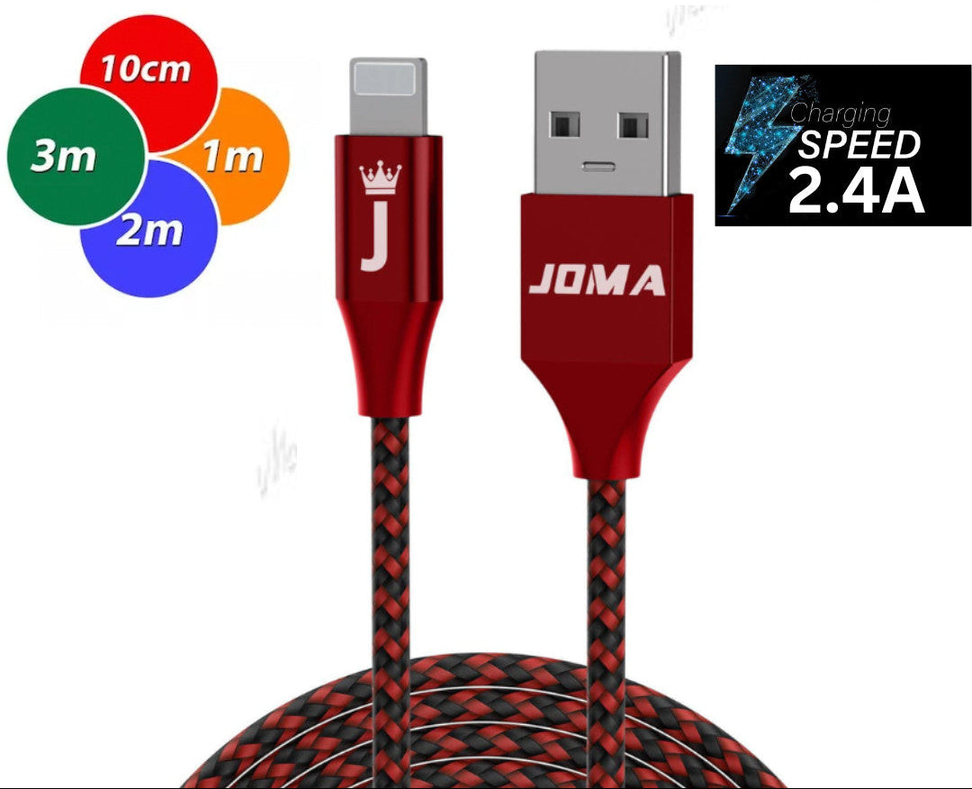 Heavy Duty Braided Long USB Fast Charger Cable Lead For iPhones